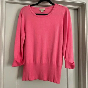 Appleseed’s women’s pink crew neck sweater size M